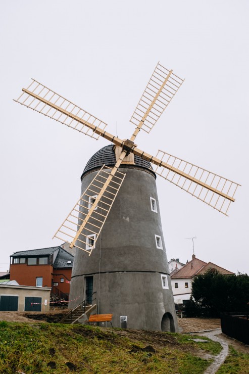 Větrný mlýn Třebíč, prosinec 2020 po rekonstrukci